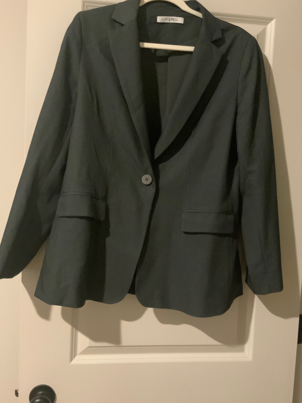 Caslon Women's Dark Green Single-Button Blazer
